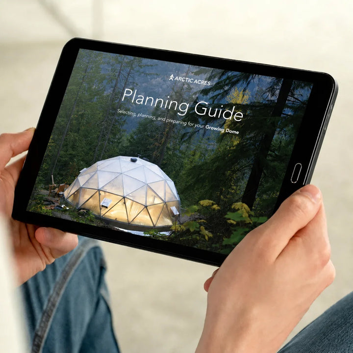 Growing Dome Planning Guide on a tablet