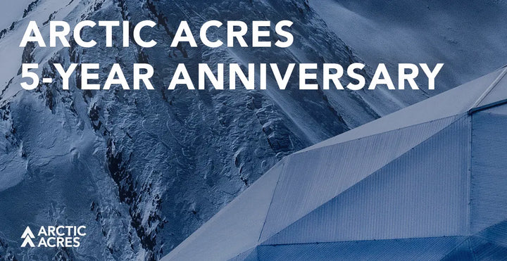 Arctic Acres 5-year anniversary banner