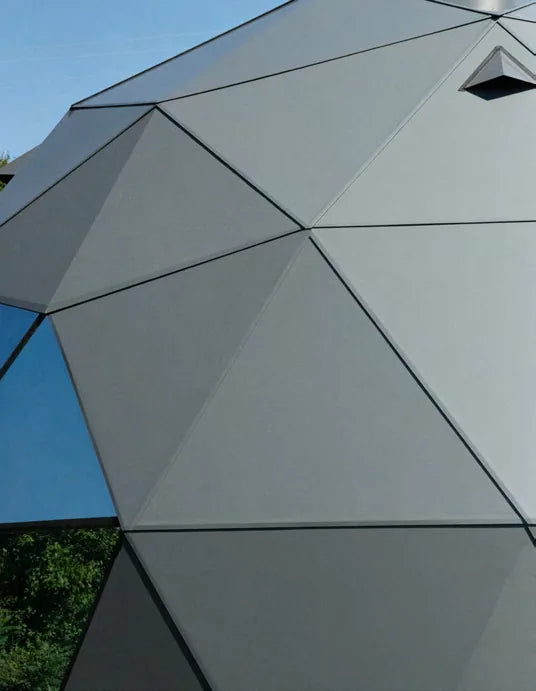 Close-up of GeoHome exterior panels and their seams