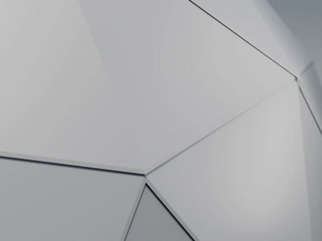 Close-up of the aluminium composite panels on a GeoHome shell