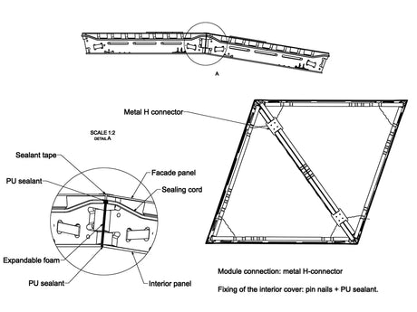 Assembly drawing of a GeoHome module connection
